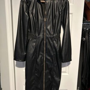 leather look dress